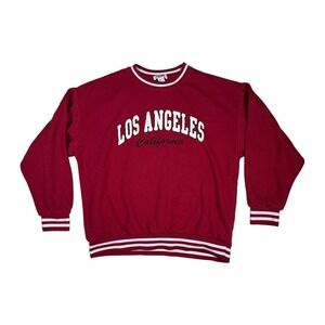 Refuge Athletics Los Angeles California Crewneck Sweatshirt Red Size S Womens